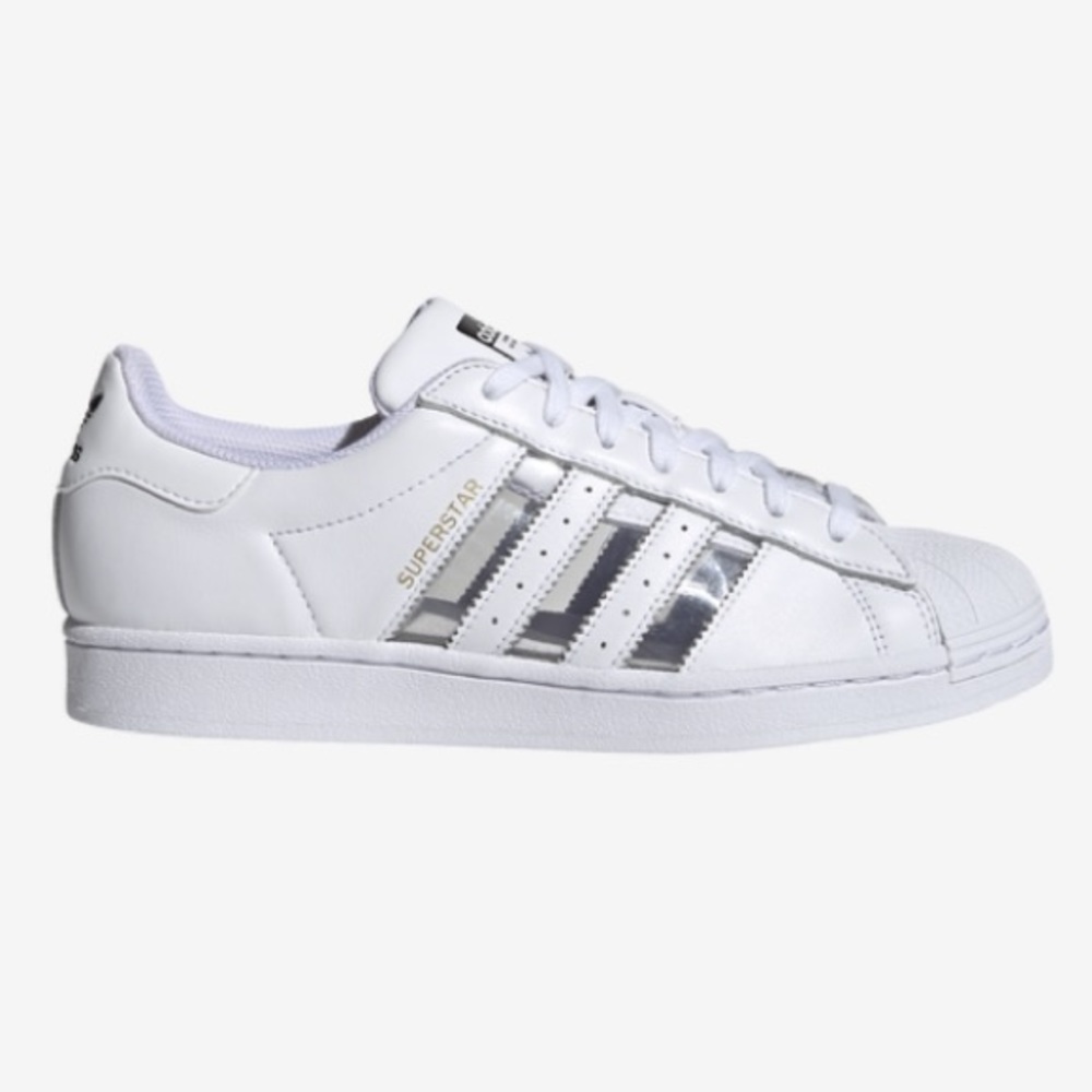 NWOT MEN 10 WOMEN 11 Adidas Originals White Shell Top, Transparent Clear Stripes